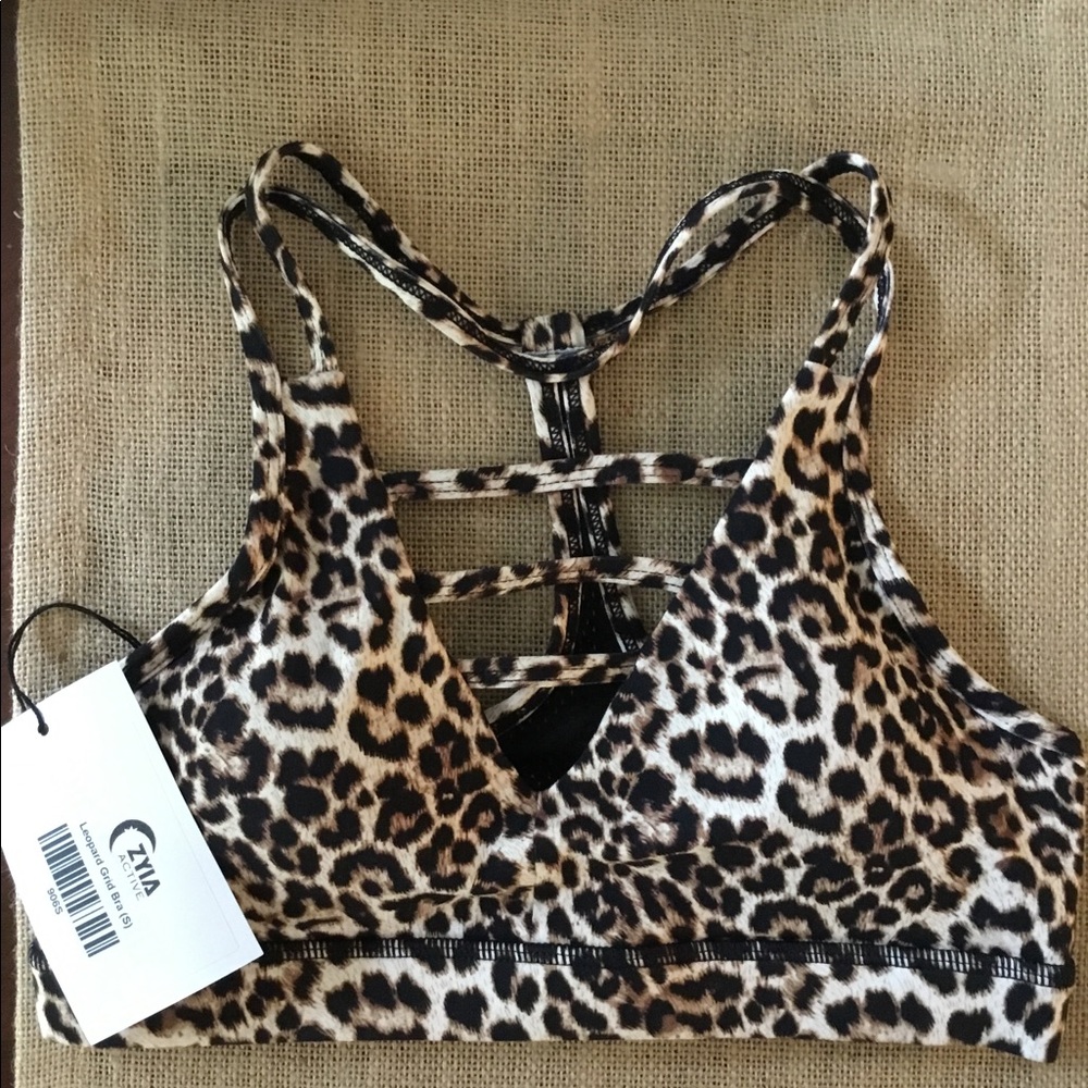 Zyia leopard grid bra SZ small